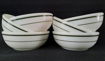 6 Pyrex Emerald Green Band kommen, cereal bowls  beschikbaar voor biedingen
