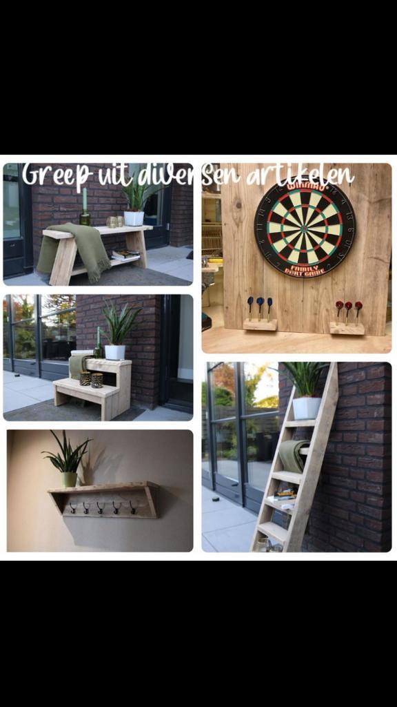 Diverse houten decoratie items, Tuin en Terras, Tuinwanddecoratie, Gebruikt, Ophalen