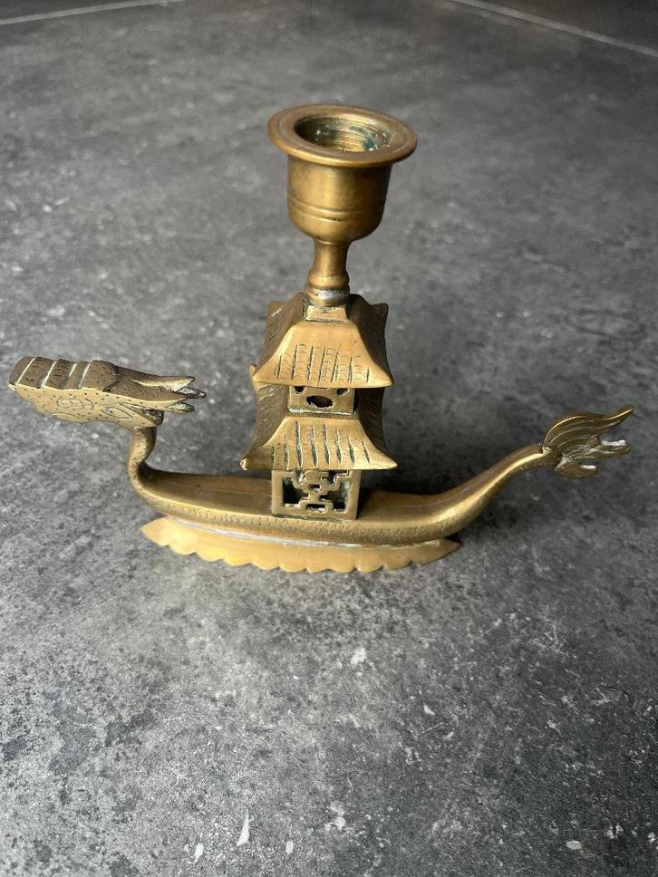 Unieke koperen kandelaar, Antiek en Kunst, Antiek | Kandelaars, Koper of Brons, Ophalen