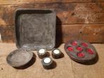Set betonnen schalen en waxine bakjes (set 2), Ophalen, Schaal, Vierkant, Zo goed als nieuw