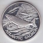USA, Atlantic Salmon, 2 Troy Ounce zilver, Zilver, Ophalen of Verzenden, Losse munt, Noord-Amerika