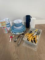 Camping borden bestek bekers servies, Ophalen, Gebruikt