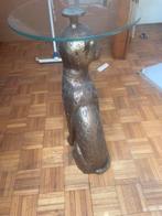 Panter bijzet tafel, bijna niet gebruikt., Ophalen, Minder dan 55 cm, Rond, Glas