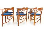 6 vintage Thonet model No. 81 Bentwood, Huis en Inrichting, Vijf, Zes of meer stoelen, Metaal, Blauw, Ophalen of Verzenden