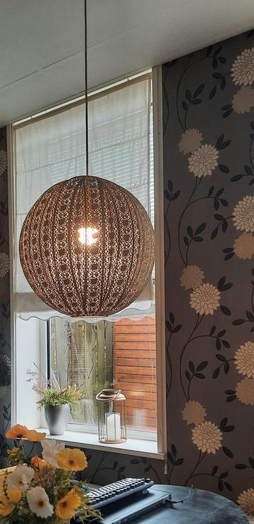 Hanglamp metaal brons beige grijs beschikbaar voor biedingen
