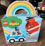 Lego Duplo brandweerhelicopter en politieauto, Ophalen of Verzenden, Zo goed als nieuw