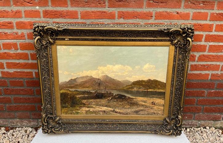 Oud schilderij van een landschap uit 1869 John Williams., Antiek en Kunst, Kunst | Schilderijen | Klassiek, Ophalen