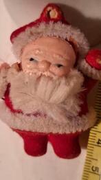 Brocante oude kleine kerstman vintage chenille stof, Diversen, Kerst, Ophalen of Verzenden