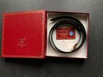 Cartier uniseks zwart leren riem gouden buckle 110 cm, 100 cm of meer, Zwart, Tailleriem, Ophalen of Verzenden