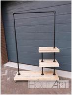 Luxe kledingrek van zwarte steigerbuis met steigerhout!, Info@hout-art.nl, Nieuw, Ophalen of Verzenden, Hoeves 3 in Schijndel