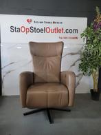 Relaxstoel Prominent Sorisso taupe op accu, Minder dan 75 cm, Leer, Ophalen of Verzenden, Zo goed als nieuw