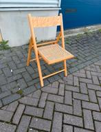 Vintage Klapstoel - Webbing - Rotan, Ophalen of Verzenden, Bruin, Eén