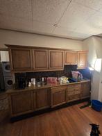 Houten keuken met bovenkasten lengte 2.85, Ophalen, Gebruikt, Bruin, Enkelwandige keuken
