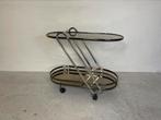Serveerwagen theewagen vintage chroom Artdeco retro, Ophalen, Zo goed als nieuw, Rechthoekig, Glas