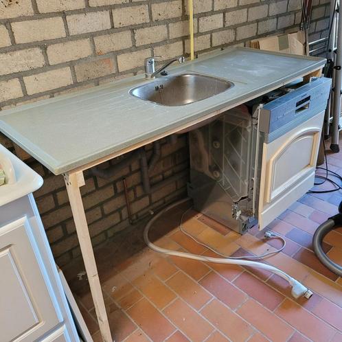 Keukenblad incl. mengkraan en spoelbak, Huis en Inrichting, Keuken | Keukenelementen, Zo goed als nieuw, Minder dan 100 cm, Ophalen