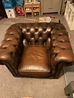 Leren Chesterfield Fauteuil - merk Chapel, Huis en Inrichting, Fauteuils, Ophalen, Gebruikt, Leer, 75 tot 100 cm