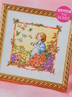 Flora White Rose girl met vlinders borduurpatroon, Hobby en Vrije tijd, Ophalen, Nieuw, Handborduren, Patroon