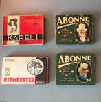 4 antieke sigaren blik Abonne Karel l Ritmeester blikjes, Verzamelen, Ophalen of Verzenden, Zo goed als nieuw, Tabaksdoos of Verpakking