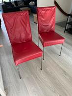 Twee leder stoelen rood, Ophalen, Zo goed als nieuw