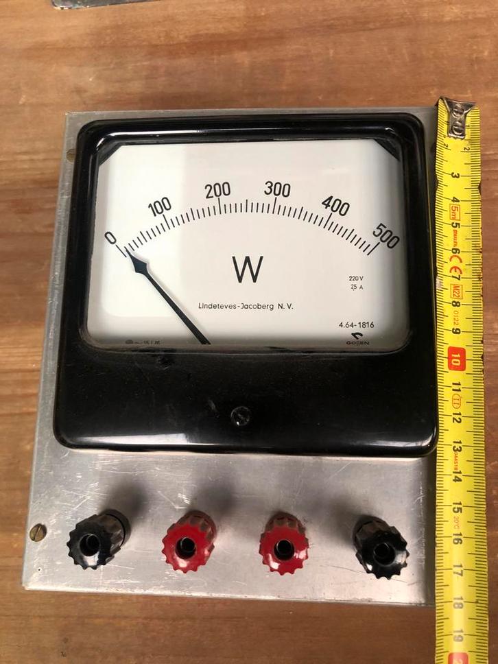 Vintage AC Wattmeter Lindeteves-Jacoberg N.V., Antiek en Kunst, Antiek | Gereedschap en Instrumenten, Ophalen of Verzenden