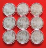 9x Jubileum Tientjes UNC in Sterling (925) Zilver, Postzegels en Munten, Munten | Nederland, Koningin Juliana, Setje, Zilver, Ophalen of Verzenden