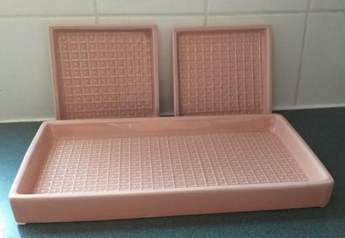 Dienblaadjes/serveerschaaltjes Mica oudroze, Huis en Inrichting, Keuken | Keukenbenodigdheden, Zo goed als nieuw, Ophalen of Verzenden
