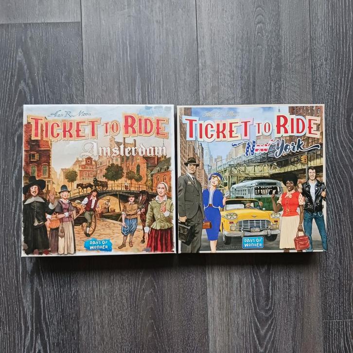 1*) Spellenset Ticket to Ride. Amsterdam, New York, Hobby en Vrije tijd, Gezelschapsspellen | Bordspellen, Zo goed als nieuw, Ophalen of Verzenden