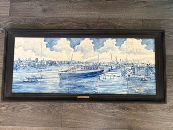 Tegeltableau Holland Amerika Lijn SS Nieuw Amsterdam 1950 beschikbaar voor biedingen