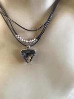 Zamak ketting (60) zwart/grijs kristal, Sieraden, Tassen en Uiterlijk, Kettingen, Met kristal, Overige materialen, Nieuw, Ophalen of Verzenden