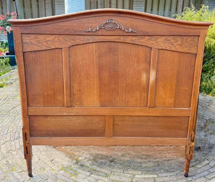 Antiek eiken 2 persoonsbed uit 1924, Antiek en Kunst, Antiek | Meubels | Bedden, Ophalen