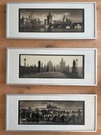 3-Luik Praag Karelsbrug - 51x21cm per stuk, Antiek en Kunst, Kunst | Schilderijen | Klassiek, Ophalen