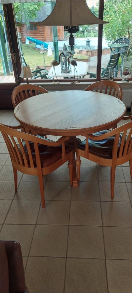 Blank eiken eethoek, Huis en Inrichting, Tafels | Eettafels, Zo goed als nieuw, Eikenhout, Ophalen