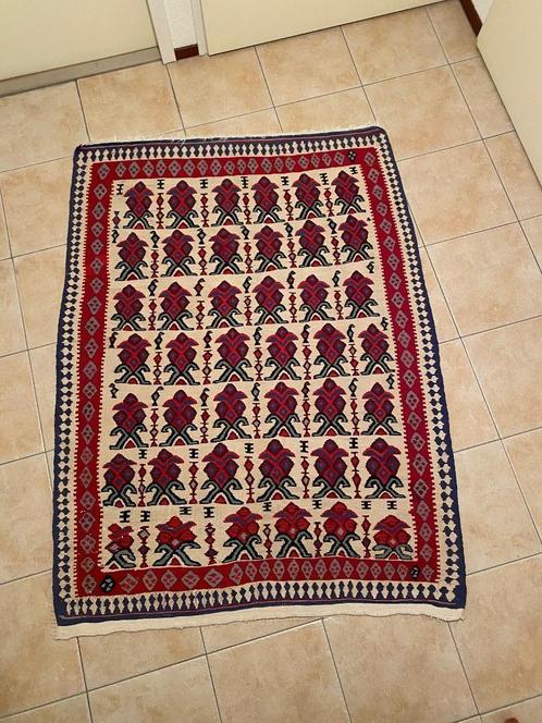 Antieke Zeldzaam Kleurrijke Kelim met Garantie Certifikaat, Antiek en Kunst, Antiek | Kleden en Textiel, Ophalen of Verzenden