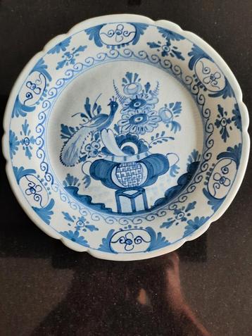 Delfts Blauw Bord Vogel & Bloemen beschikbaar voor biedingen