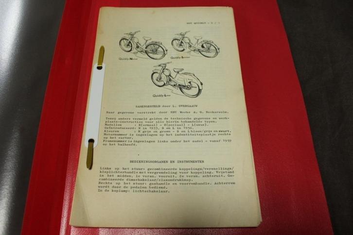 NSU Quickly normal speciaal luxus werkplaats instructies, Fietsen en Brommers, Handleidingen en Instructieboekjes, Gebruikt, Ophalen of Verzenden