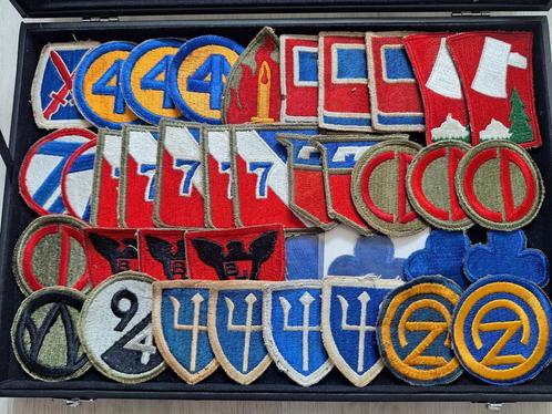WWII US patch lot, 38 stuks!, Verzamelen, Militaria | Tweede Wereldoorlog, Landmacht, Embleem of Badge, Amerika, Verzenden