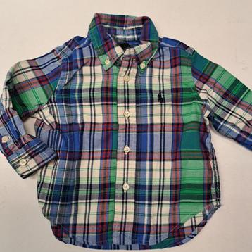 Ralph Lauren overhemd baby groen/blauw geruit mt 68 nr 47981 beschikbaar voor biedingen