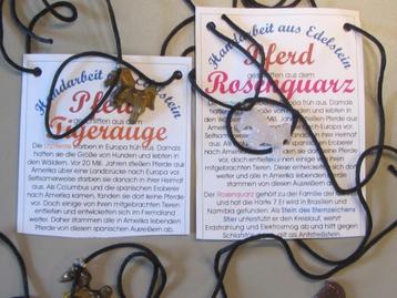 hanger ketting rozenkwarts tijgeroog e.a. paard incl. porto beschikbaar voor biedingen