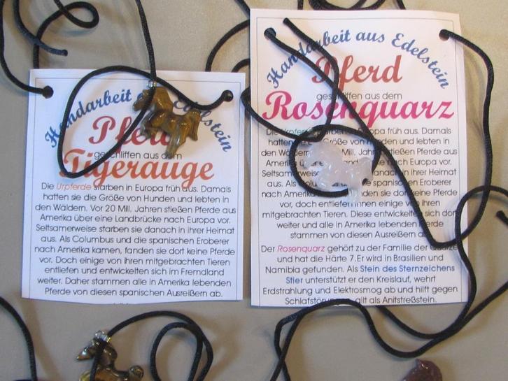 hanger ketting rozenkwarts tijgeroog e.a. paard incl. porto, Sieraden, Tassen en Uiterlijk, Kettinghangers, Nieuw, Steen of Mineraal