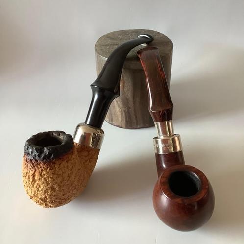 2 x K&P Peterson pijp Ierland Meerschuim / Sterling zilver, Verzamelen, Rookartikelen, Aanstekers en Luciferdoosjes, Gebruikt