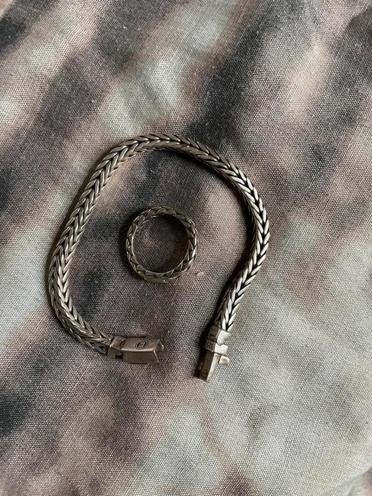 Buddha to Buddha armband en ring, Sieraden, Tassen en Uiterlijk, Bedels, Zo goed als nieuw, Overige merken, Zilver, Ophalen of Verzenden