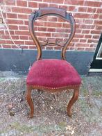 Biedermeier oorstoel, rode velours bekleding., Ophalen