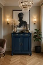 Prachtige authentieke sfeervolle meiden kast 1860 Rijks Blue, Ophalen, Kast, 105 cm of meer, Zo goed als nieuw