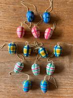 14 Paashangers houten pasen hout hanger paasdecoratie ruitje, Ophalen of Verzenden, Zo goed als nieuw