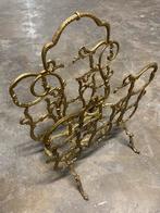 Vintage krantenbak jaren goud messing, Huis en Inrichting, Woonaccessoires | Krantenbakken en Lectuurbakken, ., 2de hands, Ophalen of Verzenden