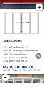 Hardhouten schuifpui met 2 schuifdeuren 4 vakken, Nieuw, Ophalen of Verzenden, Buitendeur, Schuifdeur
