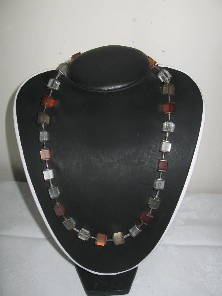 BEHAVE design ketting cubes vierkante kralen bijzonder, Sieraden, Tassen en Uiterlijk, Kettingen, Ophalen of Verzenden, Zo goed als nieuw