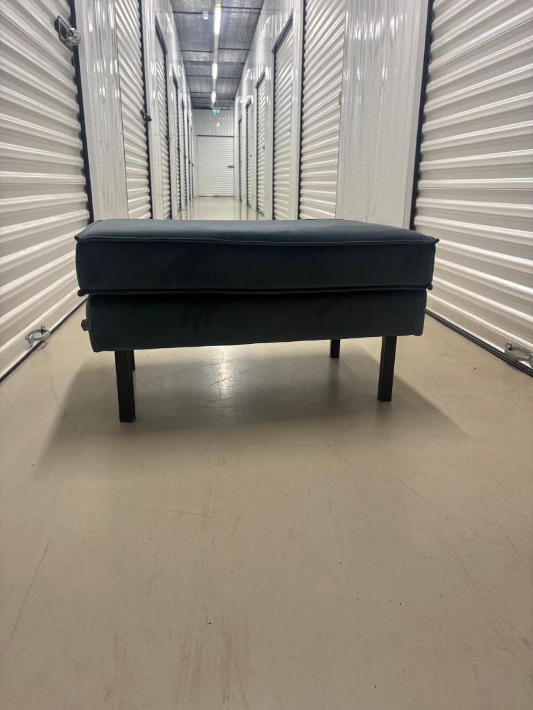 Rodeo Hocker Op Poten Velvet Blauw, Ophalen, 50 tot 75 cm, Zo goed als nieuw, Stof