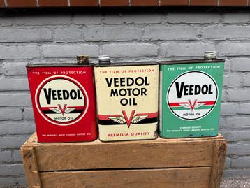 Vintage Veedol Olieblikken beschikbaar voor biedingen