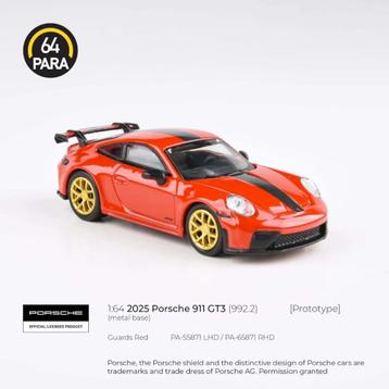 2025 Porsche 911 GT3 (992.2) van 64 Para 1/64 red beschikbaar voor biedingen